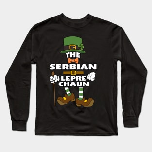 The Serbian Leprechaun St Patrick's Day Celebration Matching Outfits Group Attire Long Sleeve T-Shirt